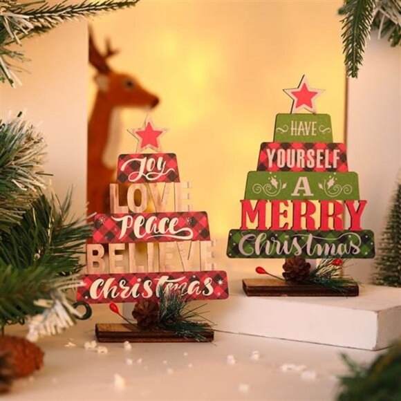 Tukinala Christmas Tree Shape English Alphabet Table Decoration Christmas - Picture 3 of 5